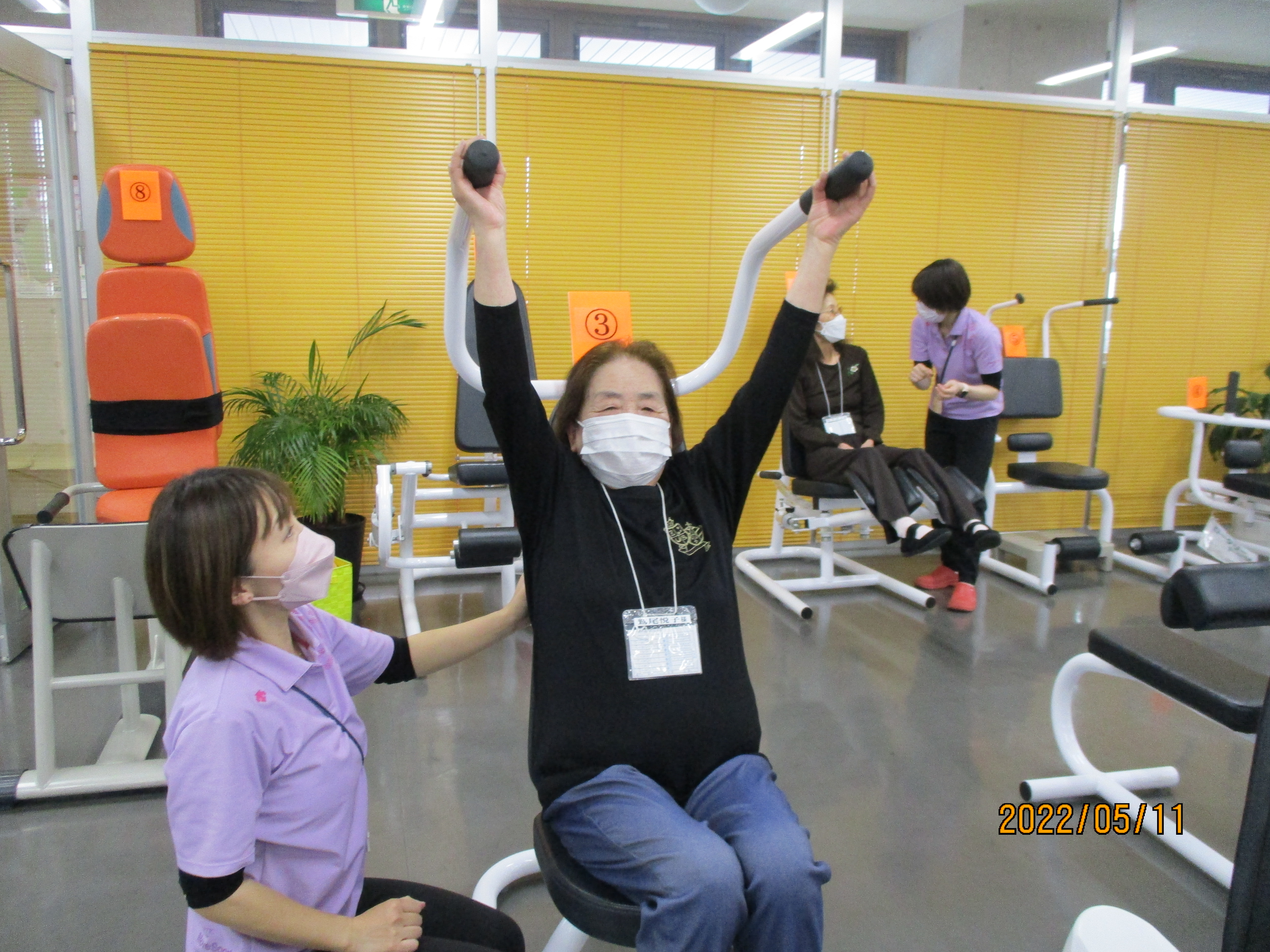 大分市デイサービスサクラサク トレーニングの様子